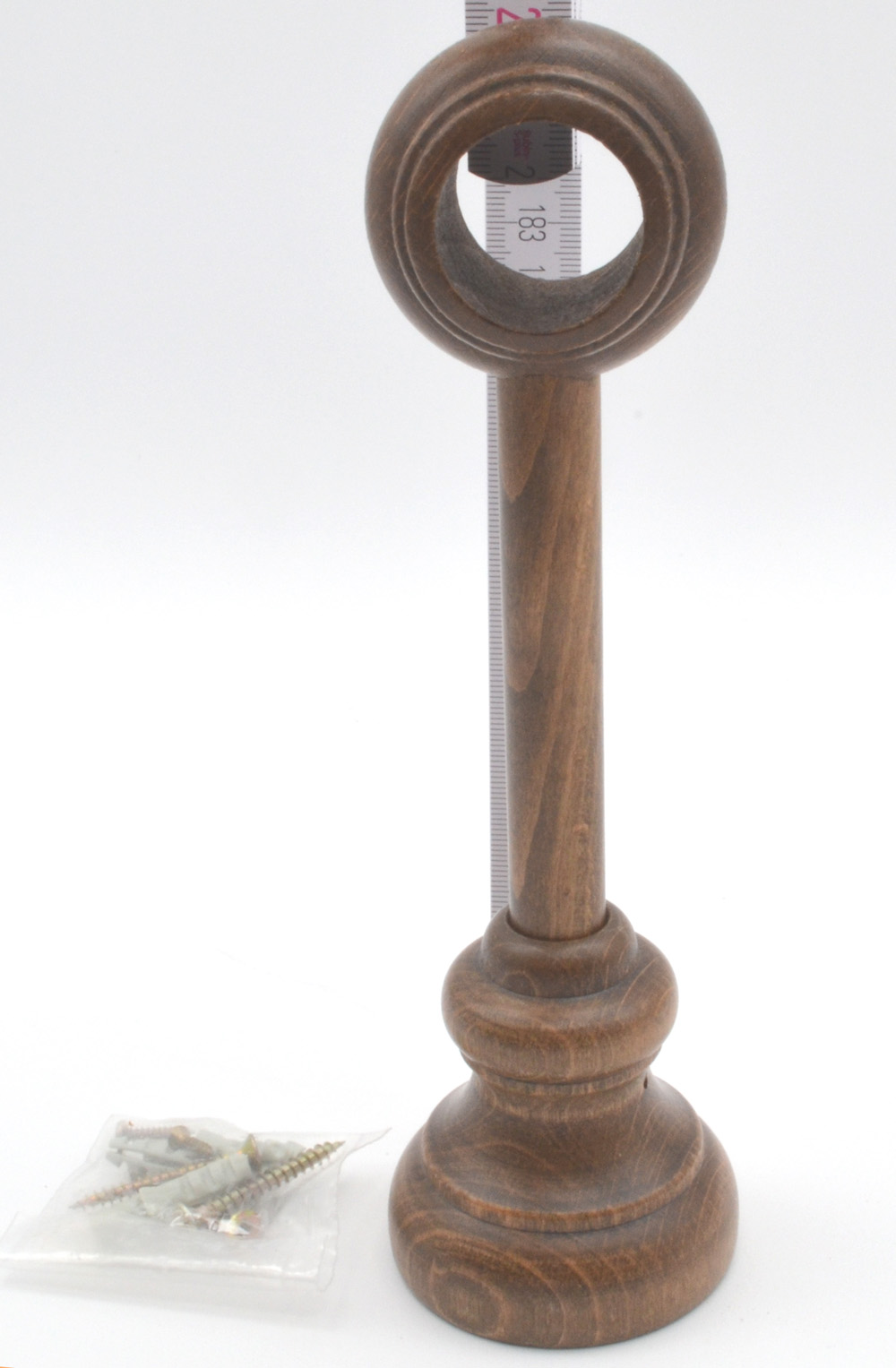 1x Träger für Stilgarnituren Ø 28 mm Holz Eiche-rustikal WA 18 cm