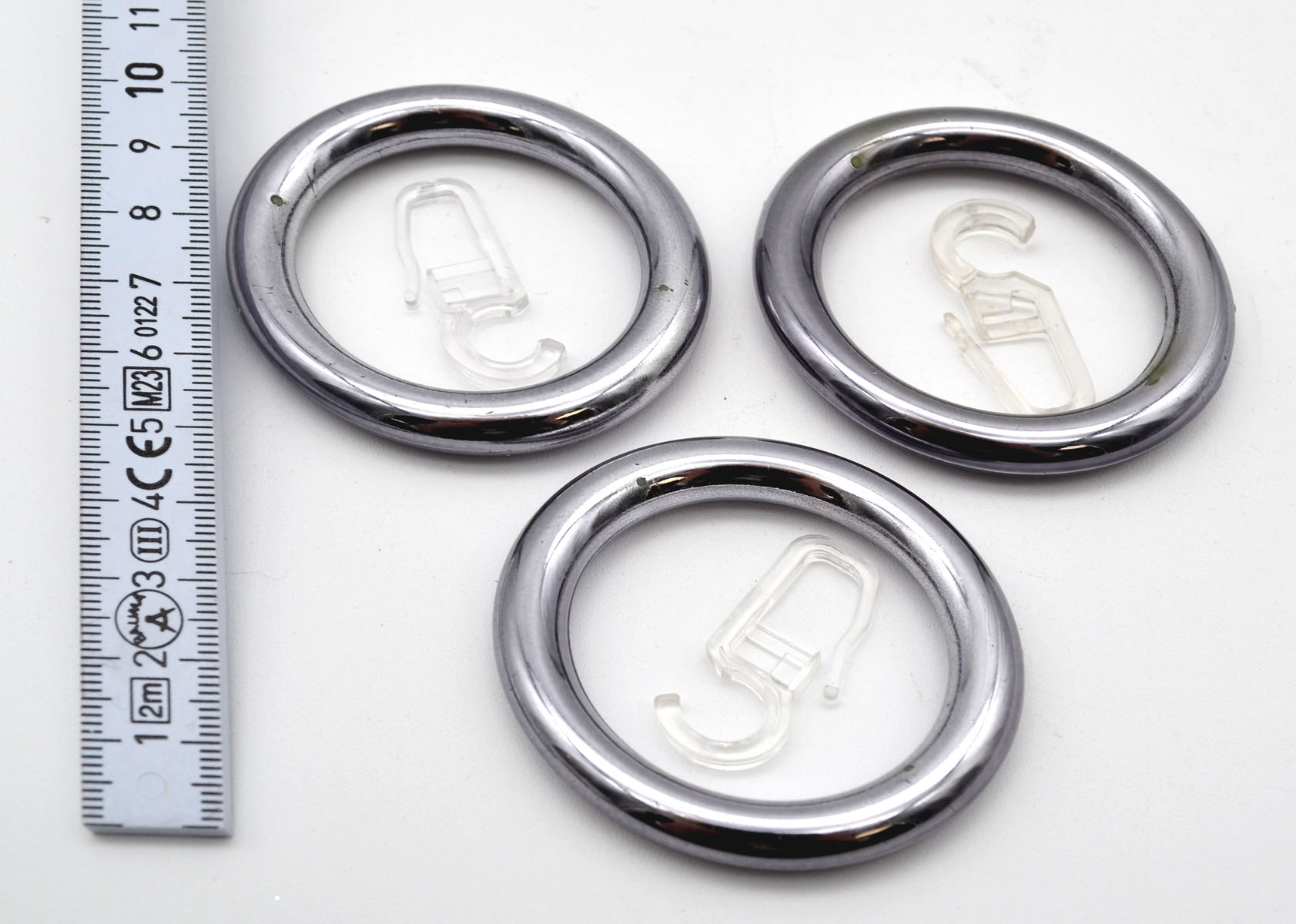 3 Stück Kunststoff-Ringe mit FH Farbe Titan für Stil 28