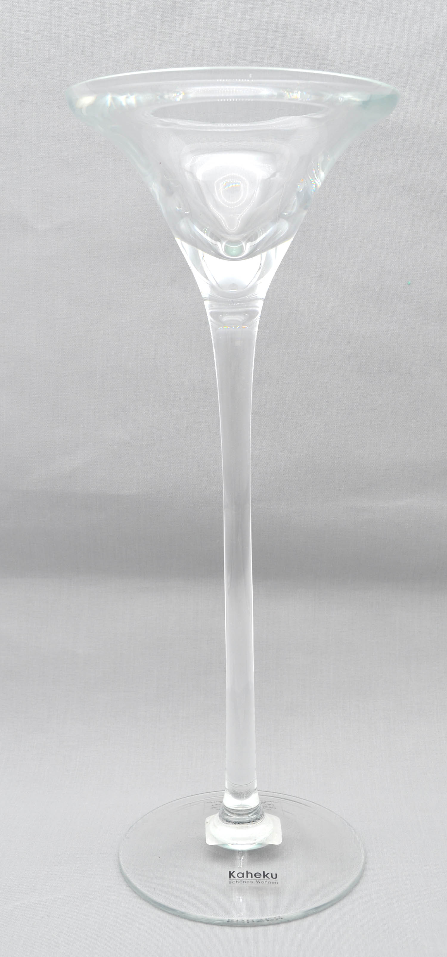 Glasleuchter für Kugelkerzen 35,5 cm Kerzenständer aus Glas transparent