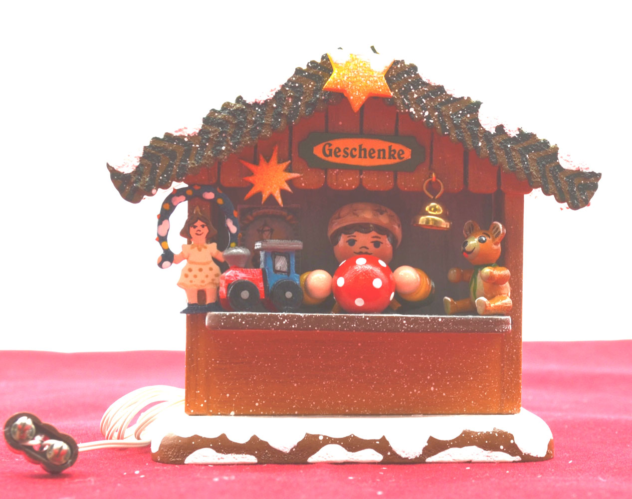 Hubrig - Wiki - Geschenkehäusel elektrisch beleuchtet ca. 9,5x8,5x4 cm (BxHxT)