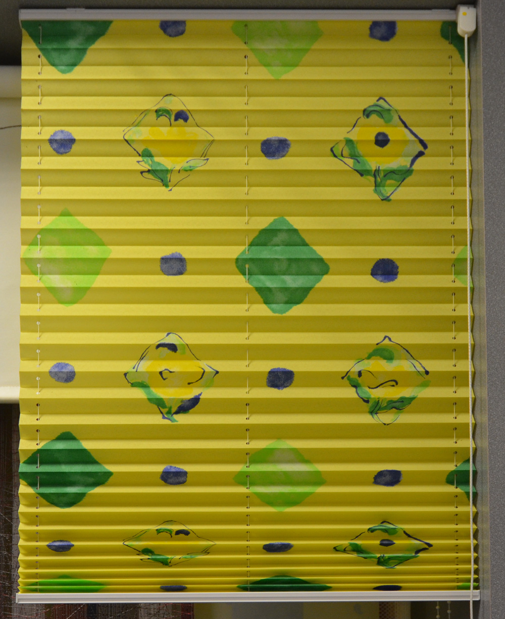 Plissee Faltstores 50x70 (BxH) gelb gemustert Sonderposten