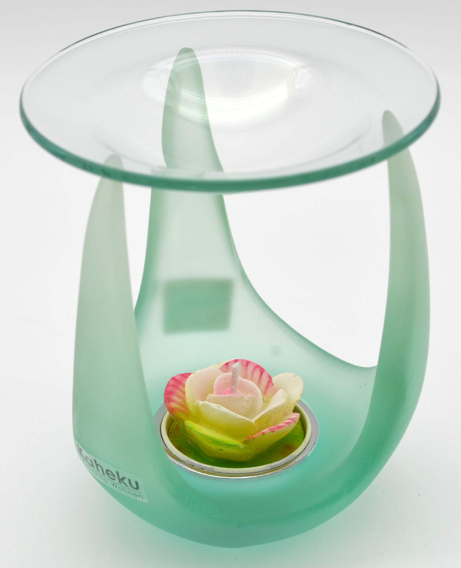 Duftlampe Türkis mit abnehmbarer Schale – Teelicht Aromalampe 12 cm