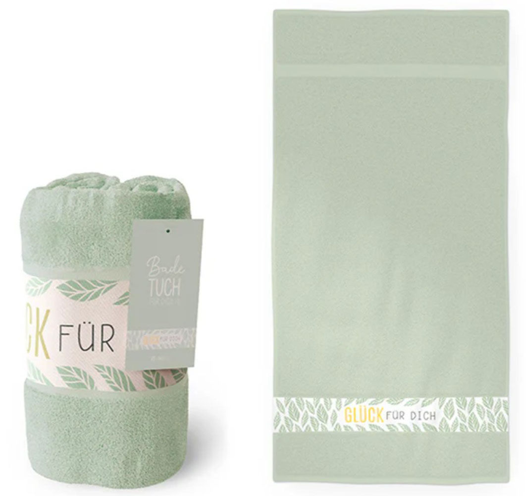Badetuch Strandtuch "Glück für Dich" 70x140 cm mintgrün