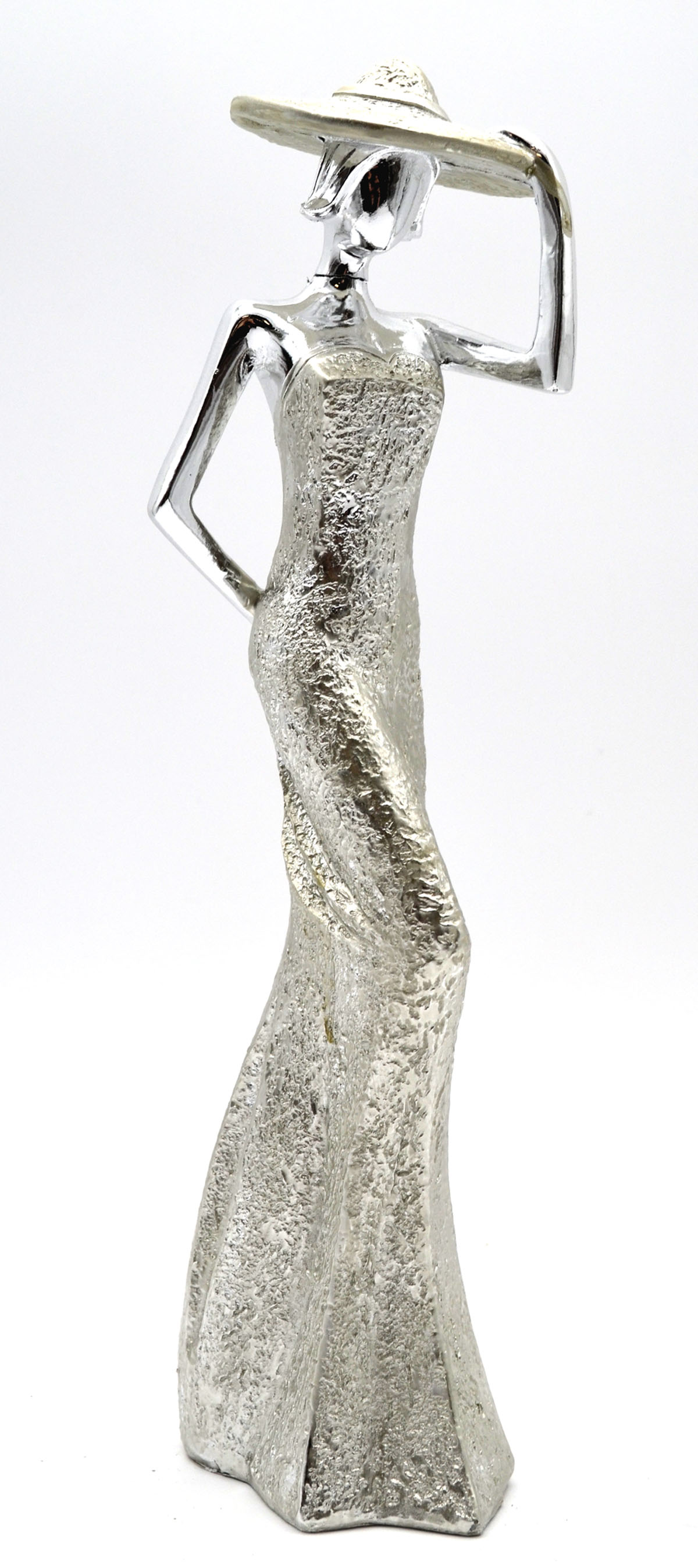 1 Poly Lady Diva linke Hand am Hut silber glänzend ca.29x8 cm 