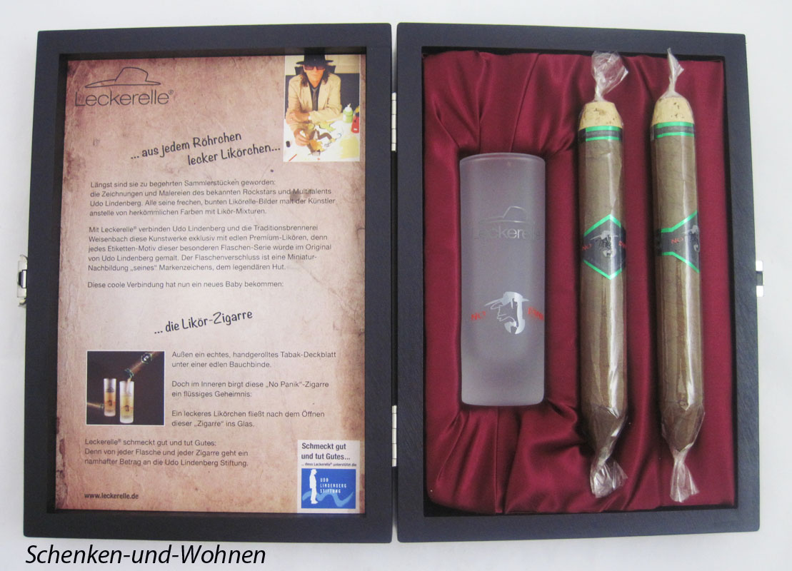 Leckerelle®s Likör-Zigarren - Geschenk-Box No Panik 2 x 20 ml Eierlikör