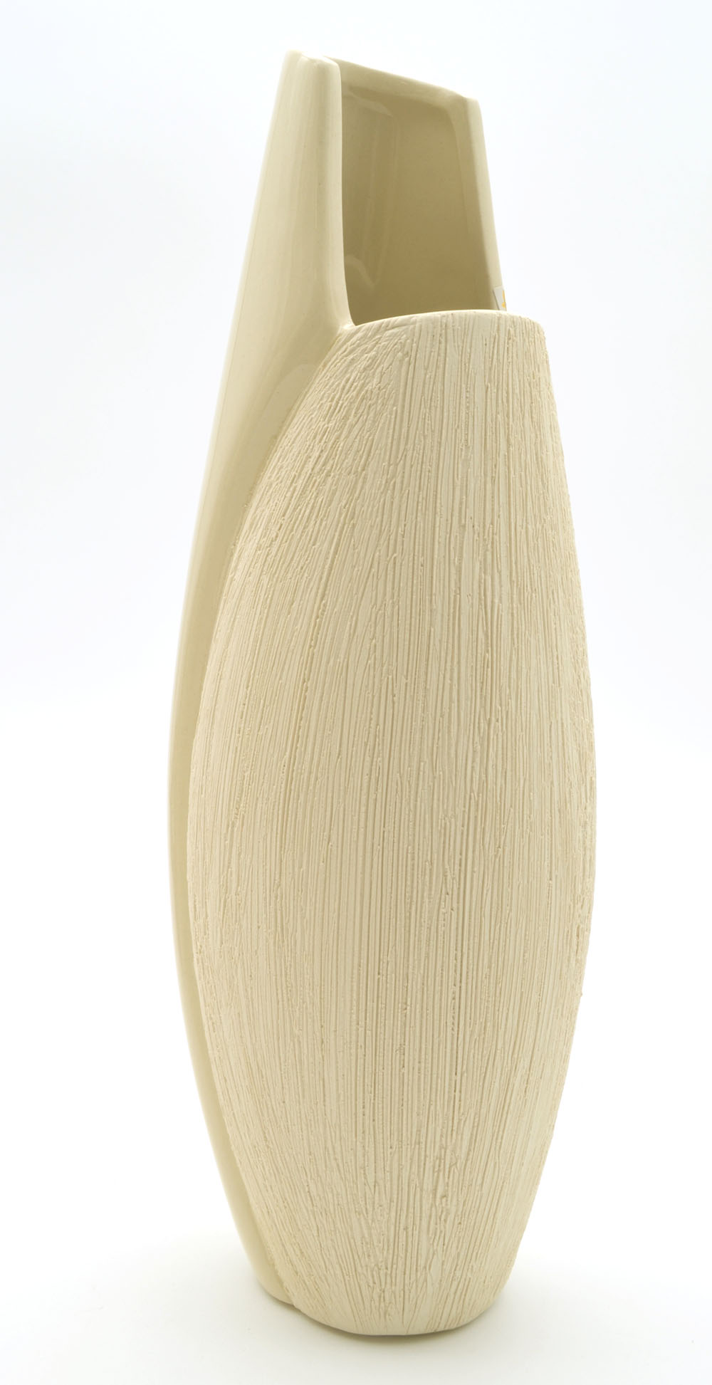 Keramik Vase sandgelb glasiert und Kratzoptik matt 27x10x8 cm (HxBxT)  Keramik Vase sandgelb glasiert und Kratzoptik matt 27x10x8 cm (HxBxT)