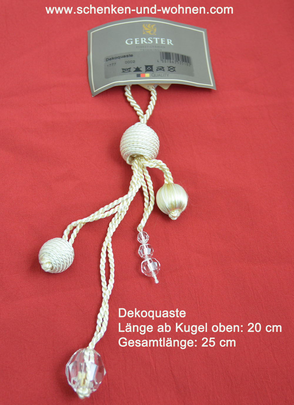 Dekoquaste Posamenten Länge ca. 19/24cm