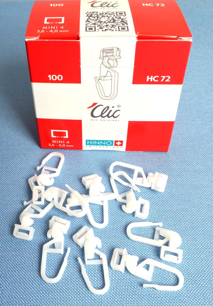 25 Stück Klick-Gleiter Mini weiß 3,6-4 mm