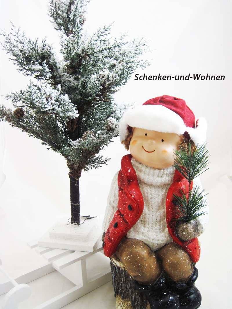 Dekorative Deko-Tanne mit kleinen Zapfen verschneit, grün-weiß ca.50 x 100 cm