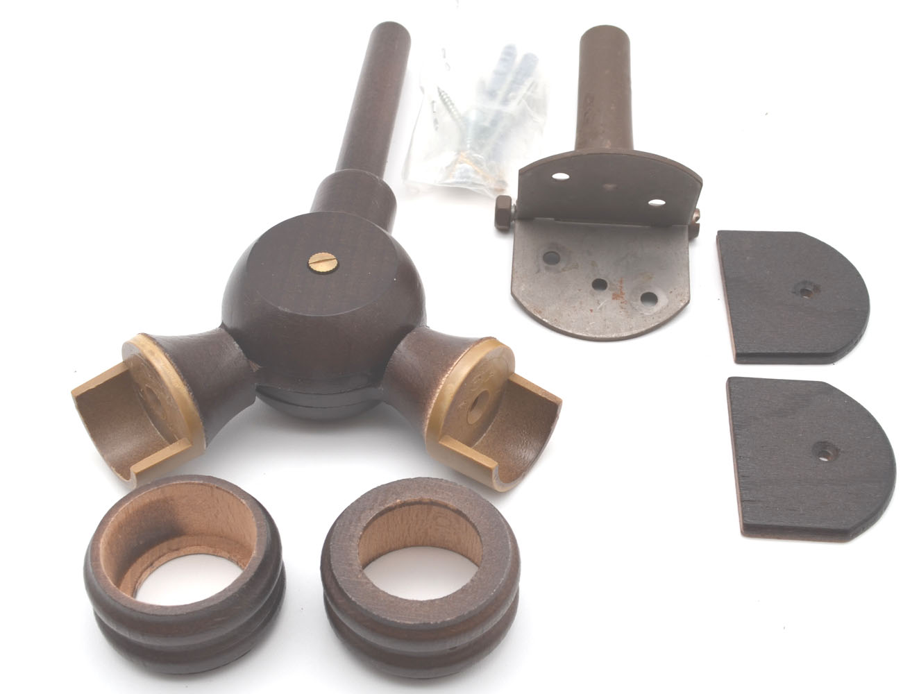 Erker-Träger Nussbaum dunkel für Stil 28 mm Holz  