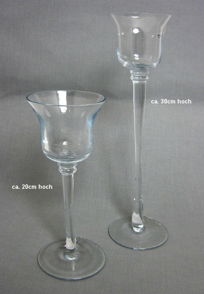 Teelichtglas Glasklar ca. 20 cm hoch