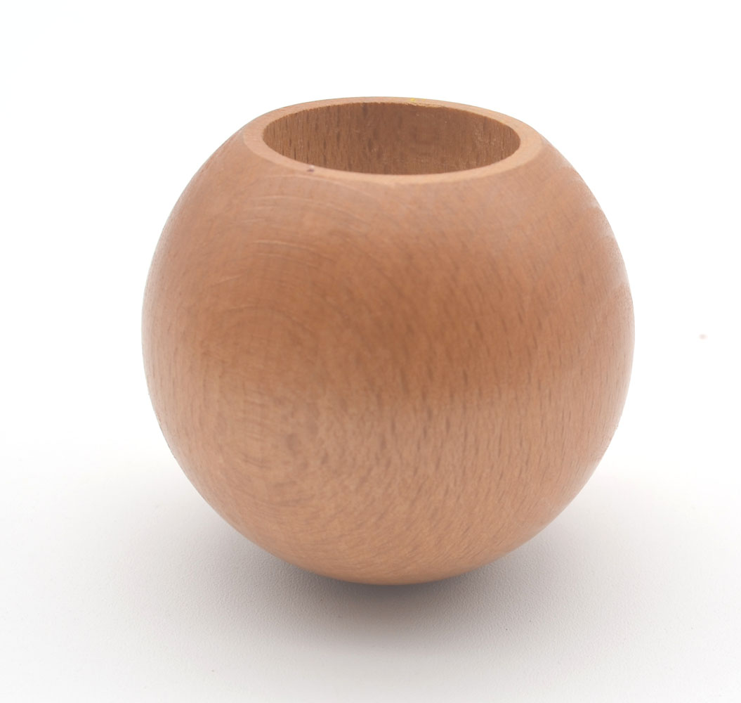 1x Endstück Endknopf Kugel 55 mm Holz Buche für Stangen Ø 28 mm 