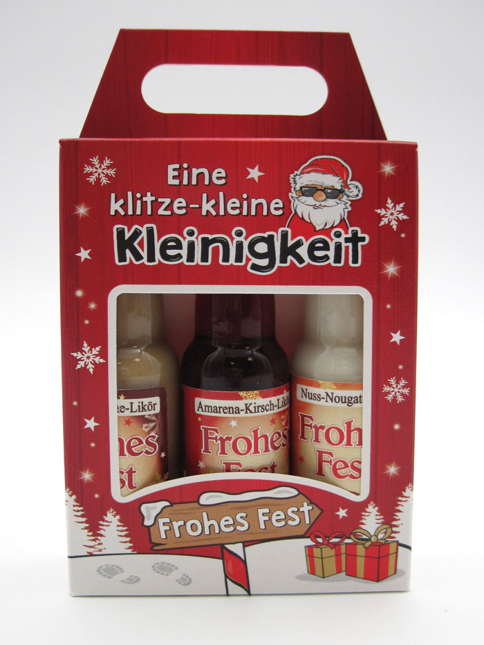 3er Likörbox "Weihnachten Kleinigkeit" Rot 2024, je 15%vol.-0,02l