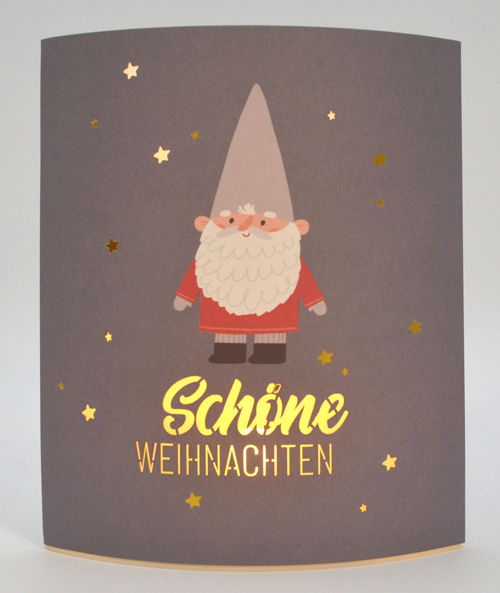 LED-Laterne Poesielicht Zwerg zum Stehen oder Hängen mit Timer 16x13,x5 cm  LED-Laterne Poesielicht Zwerg zum Stehen oder Hängen mit Timer 16x13,x5 cm