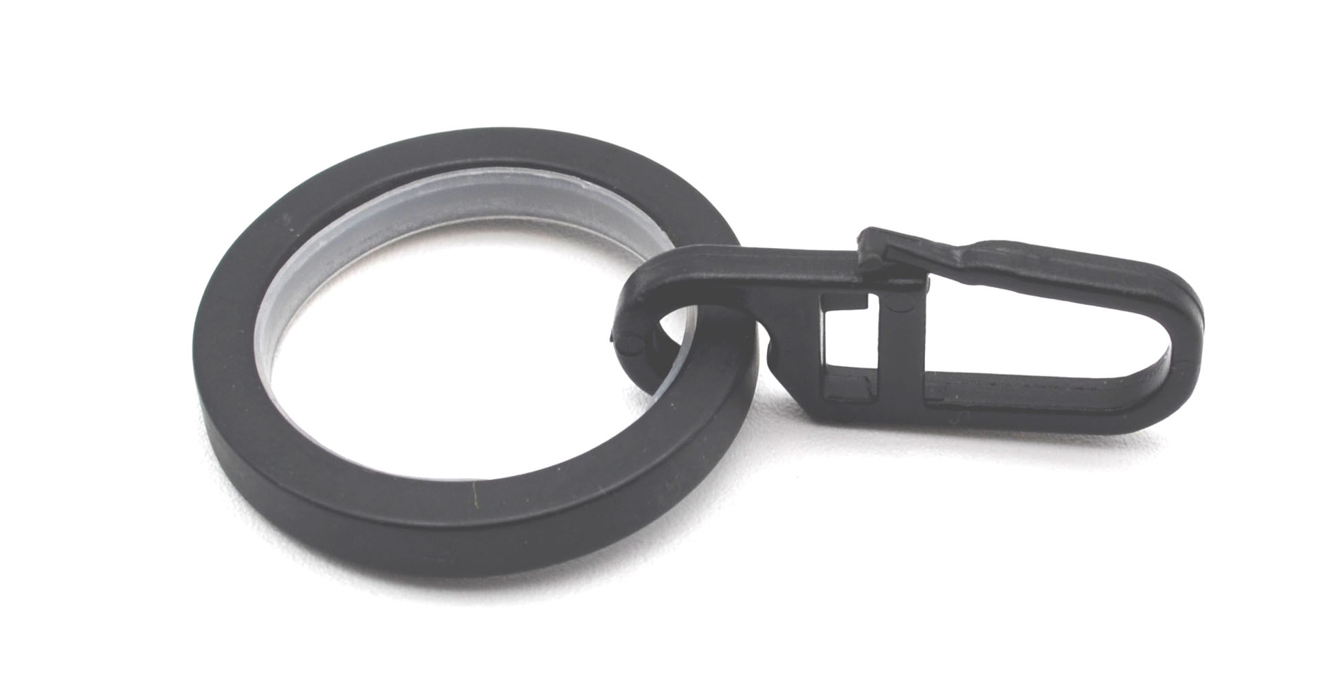 8 Stück Gardinenringe schwarz für Stil 16 mit Einlage und FH