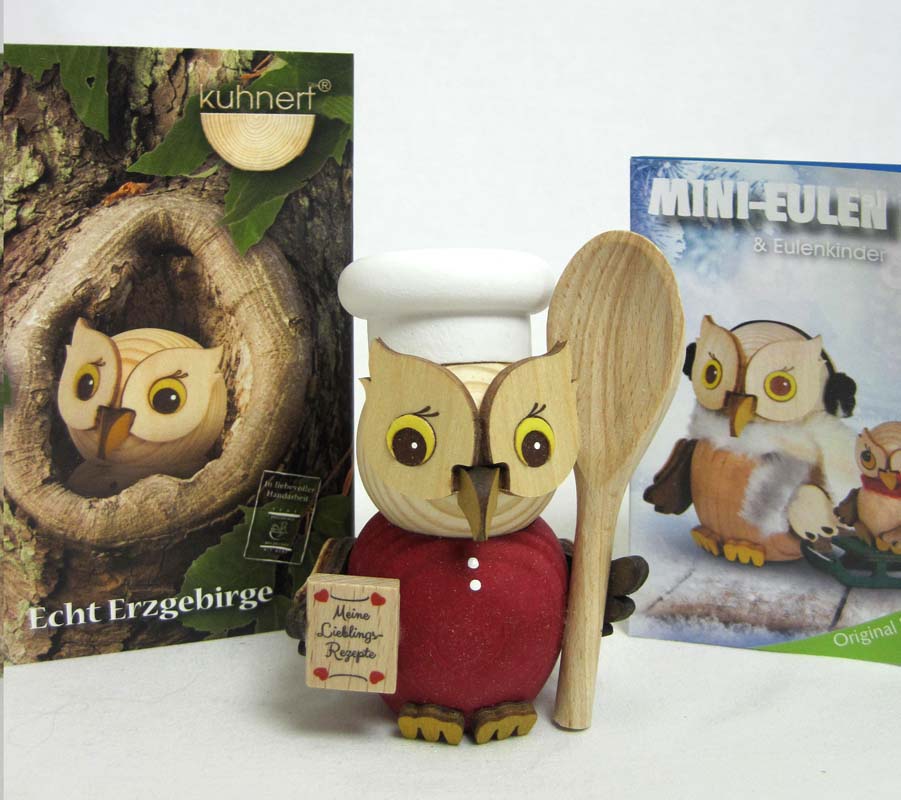 Kuhnert - Mini-Eule Koch Holzfigur 2022 ca. 7 cm