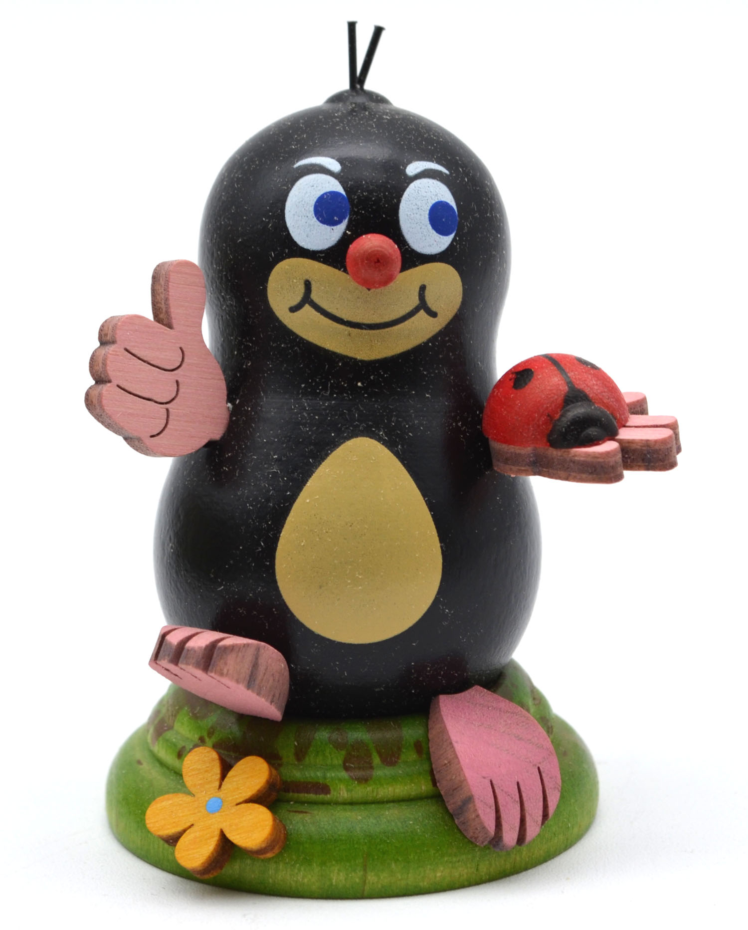 Maulwurf "Michel" mit Marienkäfer ca. 7 cm hoch