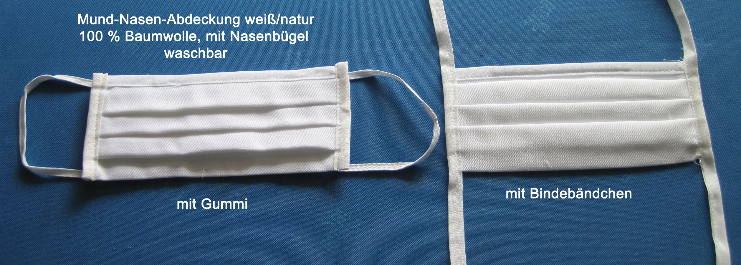 Waschbare Mund-Nasen-Abdeckung aus 100 % Bw ca. 17x10 cm skin mit Gummi