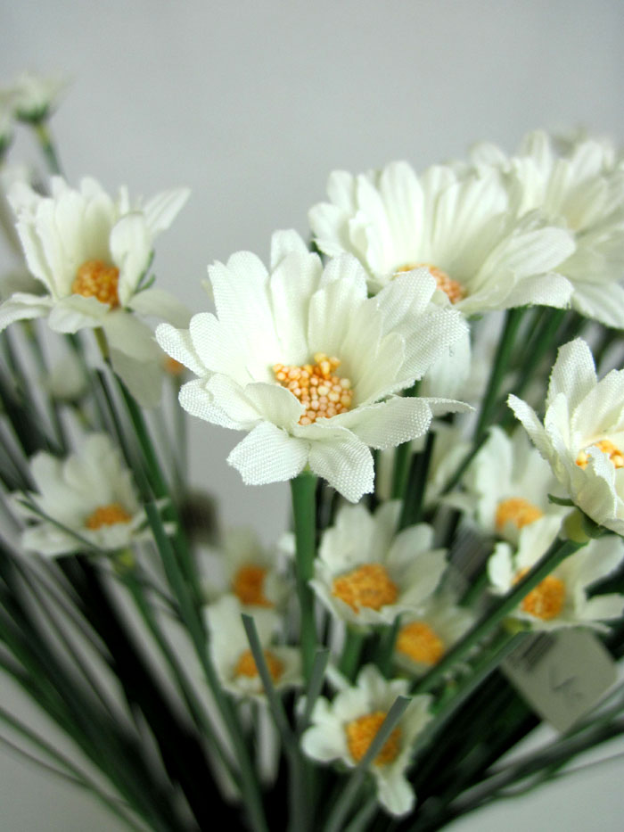 1 Gänseblümchen-Strauß künstlich Grün-Weiß ca. 49 cm