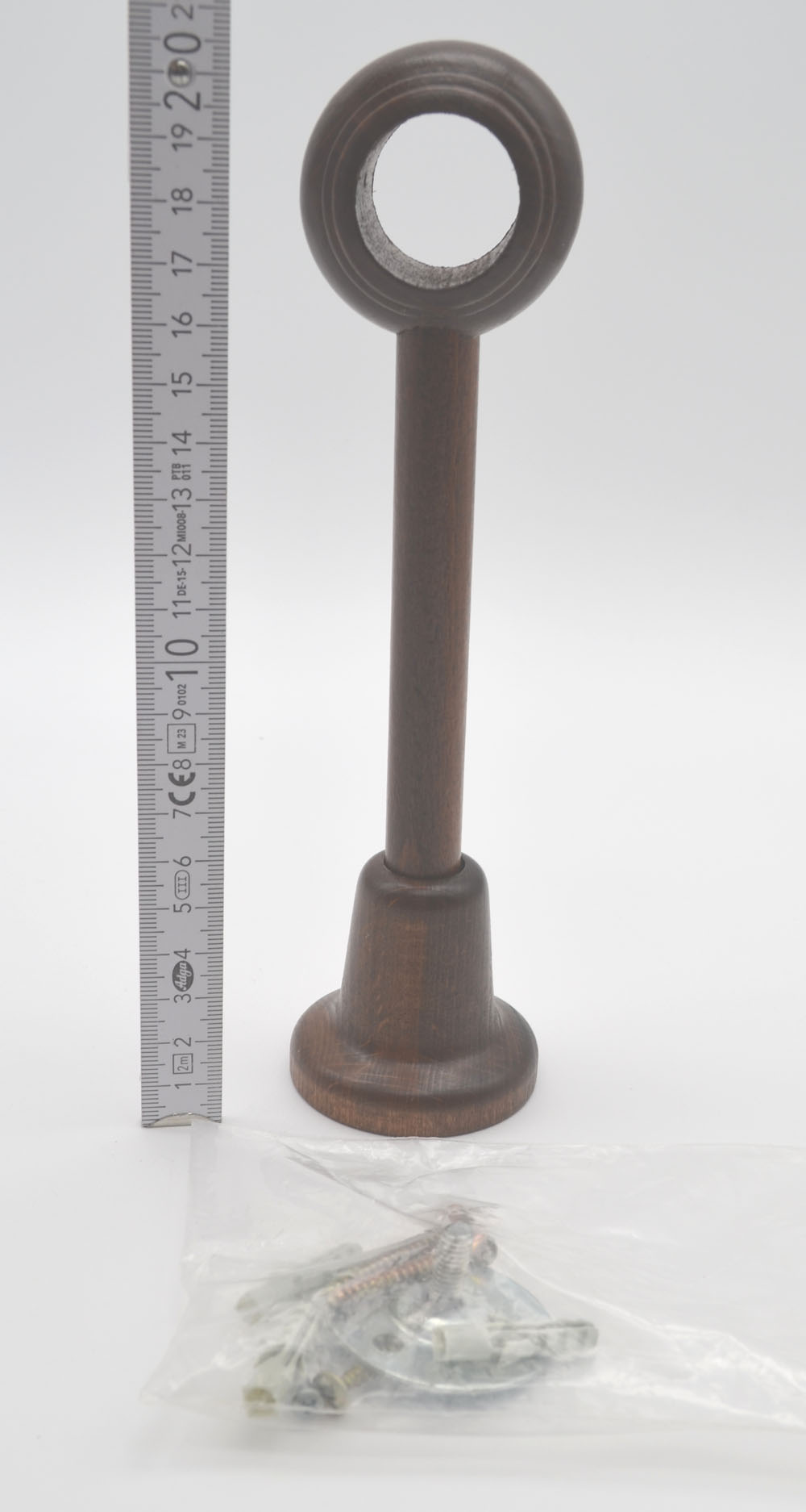 1 Wandträger für Stilgarnituren Ø 28 mm Holz Nussbaum WA 18 xm kürzbar