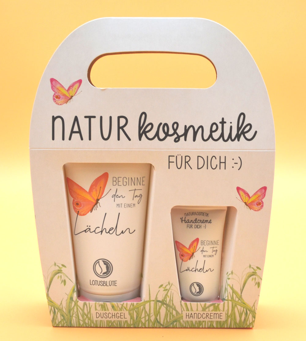 Naturkosmetik-Set Duschgel und Handcreme Lächeln Naturkosmetik-Set Duschgel und Handcreme Lächeln