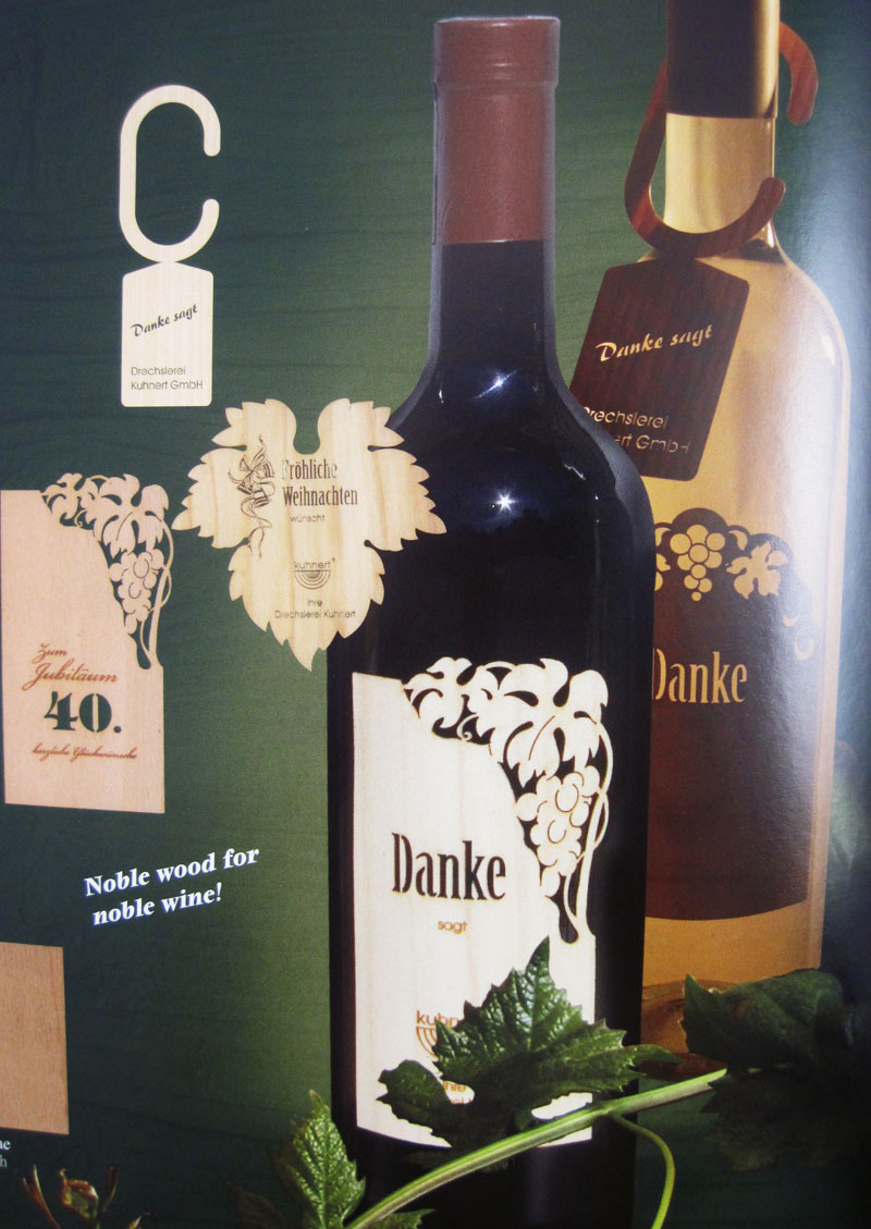 Flaschenetikett - Echtholzfurnier - Zur Silbernen Hochzeit - selbstklebend