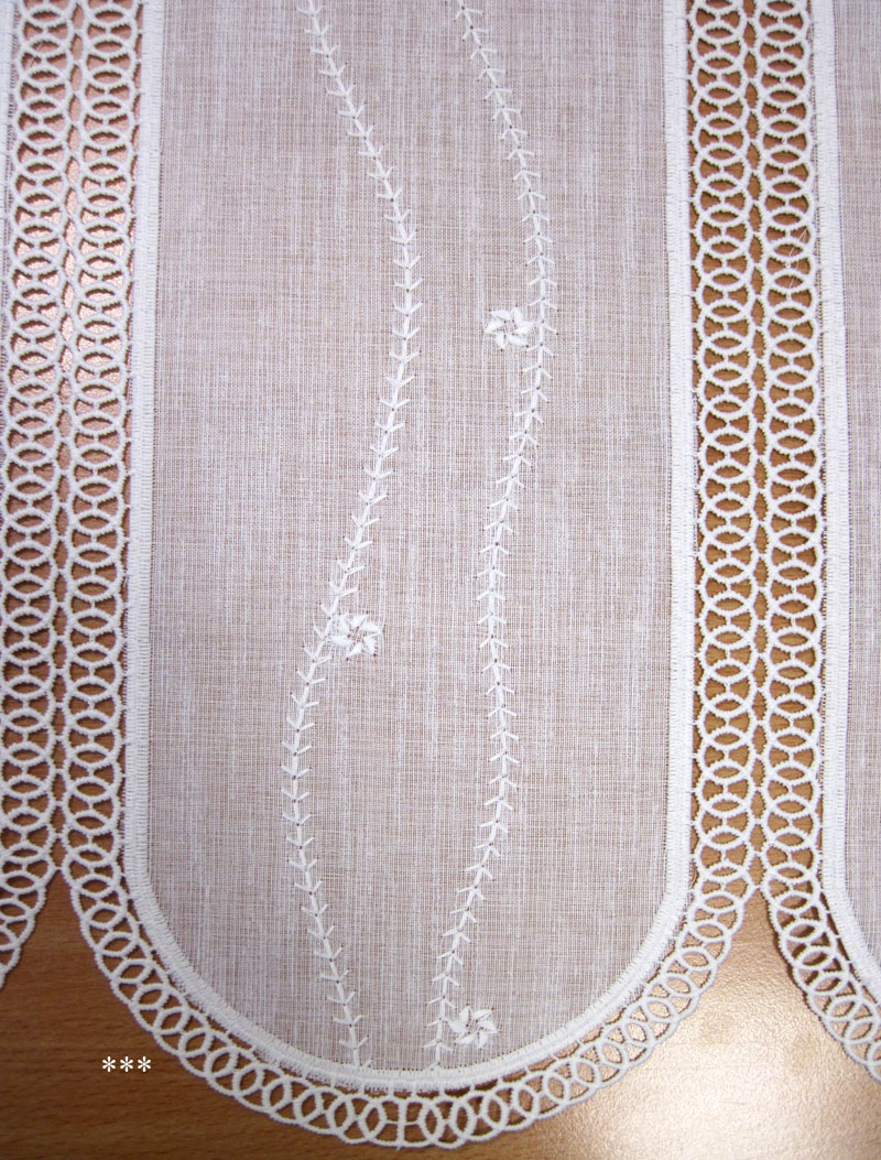 1 Stück/Teil Kurzgardine im Landhausstil ca. 40 cm hoch und 15,5 cm breit