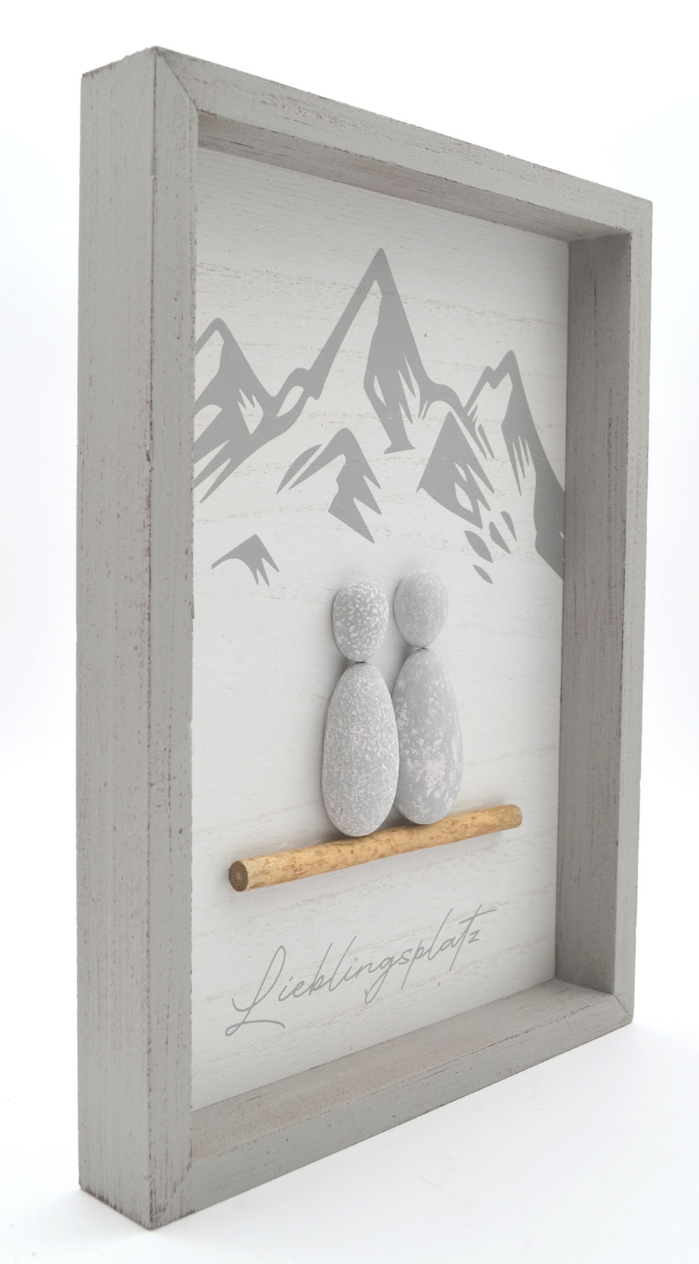 Steinbild rechteckig "Lieblingsplatz"  Spruch MDF grau 33x24x3,5 cm  Steinbild rechteckig "Lieblingsplatz"  Spruch MDF grau 33x24x3,5 cm