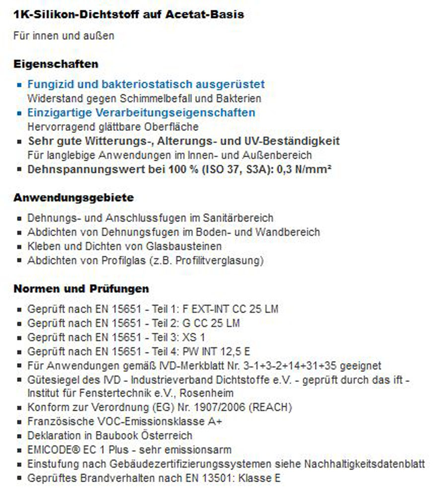 Sanitär-Silikon OTTOSEAL S100 Seide C6778, Kartusche 300 ml