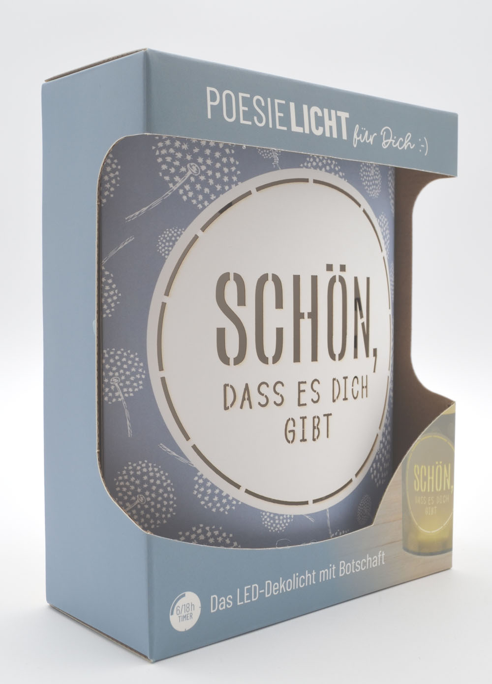 LED-Laterne Poesielicht Schön zum Stehen oder Hängen mit Timer 16x13,x5 cm