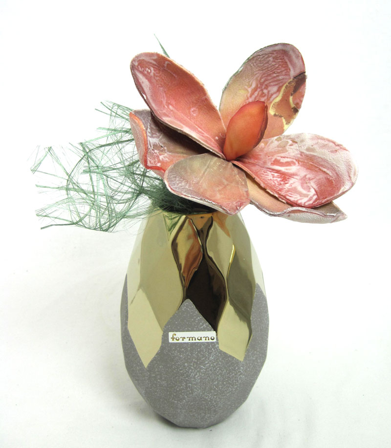 Keramik Vase Sand-Gold, ca.17x11 cm H/B