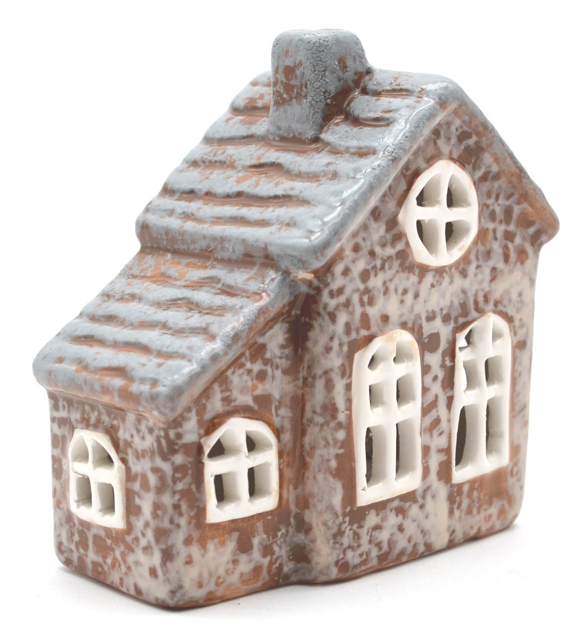 Keramik-Haus mit LED 10x5,5x10,5 cm