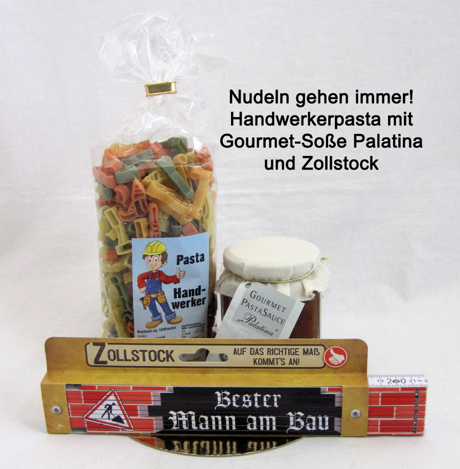 handwerkerpasta_mit_zollstock Handwerker-Pasta mit Gourmet-Soße und Zollstock