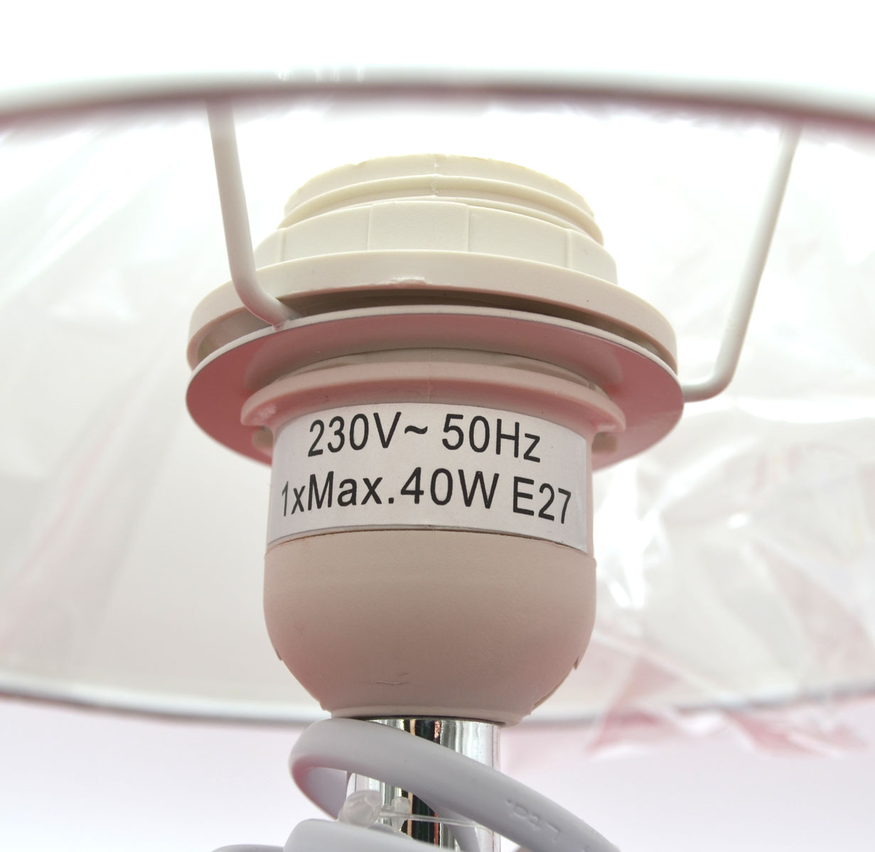 Tischleuchte "Lavena" Keramik grau-weiß gestreift 33x18x18 cm (HxBxT) 