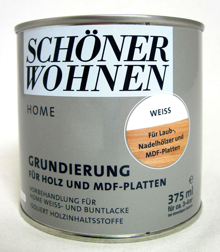 Home Grundierung für Holz und MDF - Platten 375ml weiß