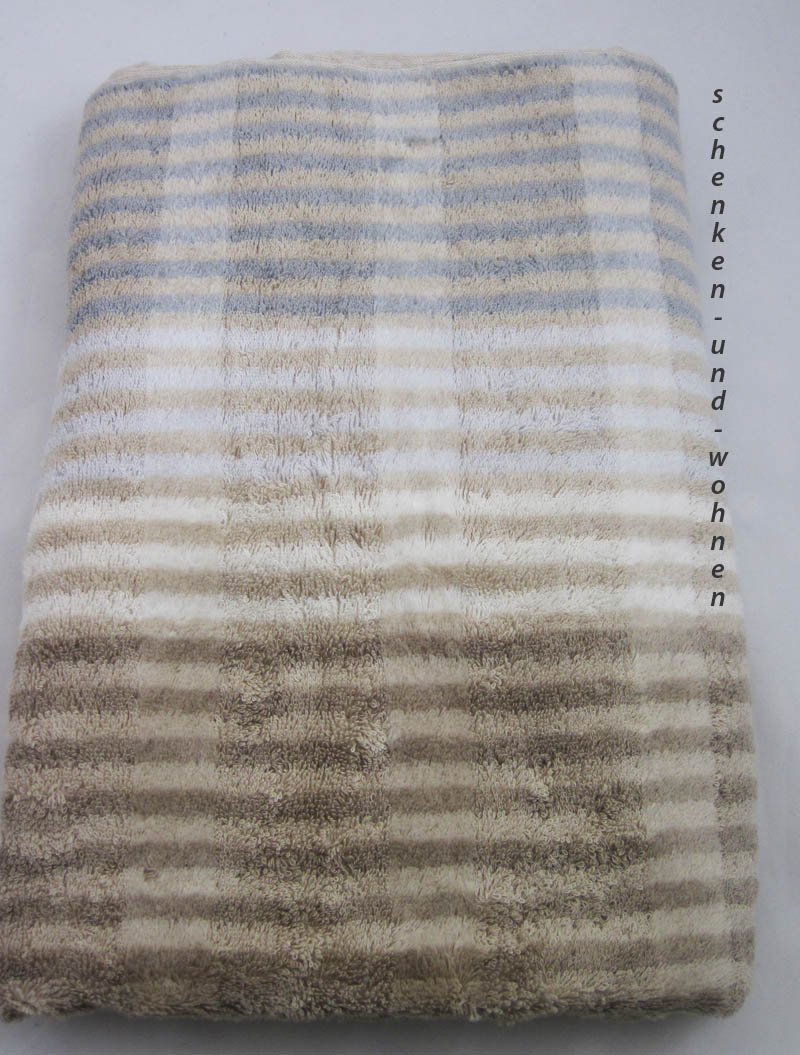 dt_1056_80_x_150_cm Duschtuch Noblesse Cashmere Streifen, Fb. 33 Sand ca.80 x 150 cm