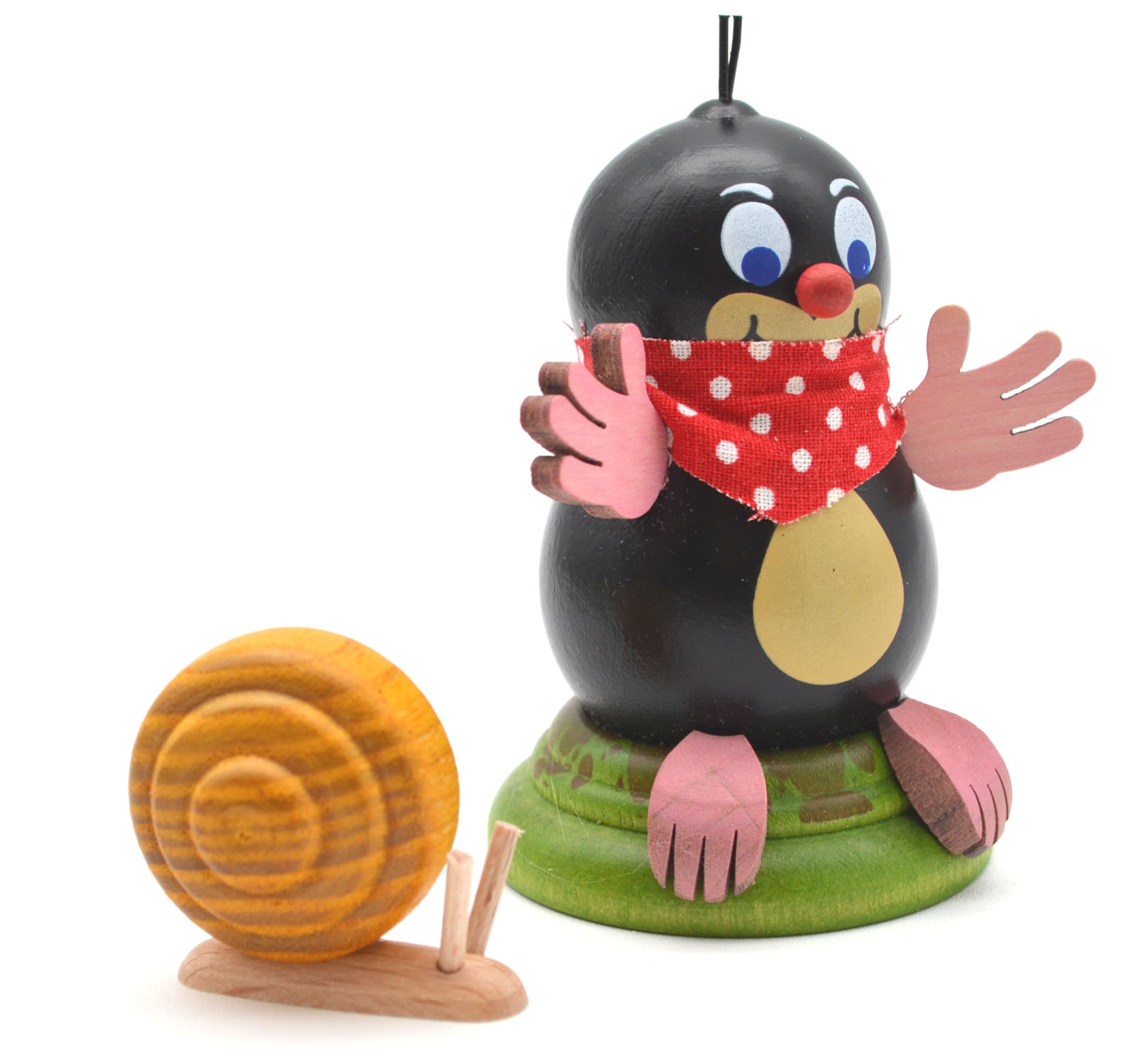 Maulwurf "Otto" mit Schnecke ca. 7 cm hoch 
