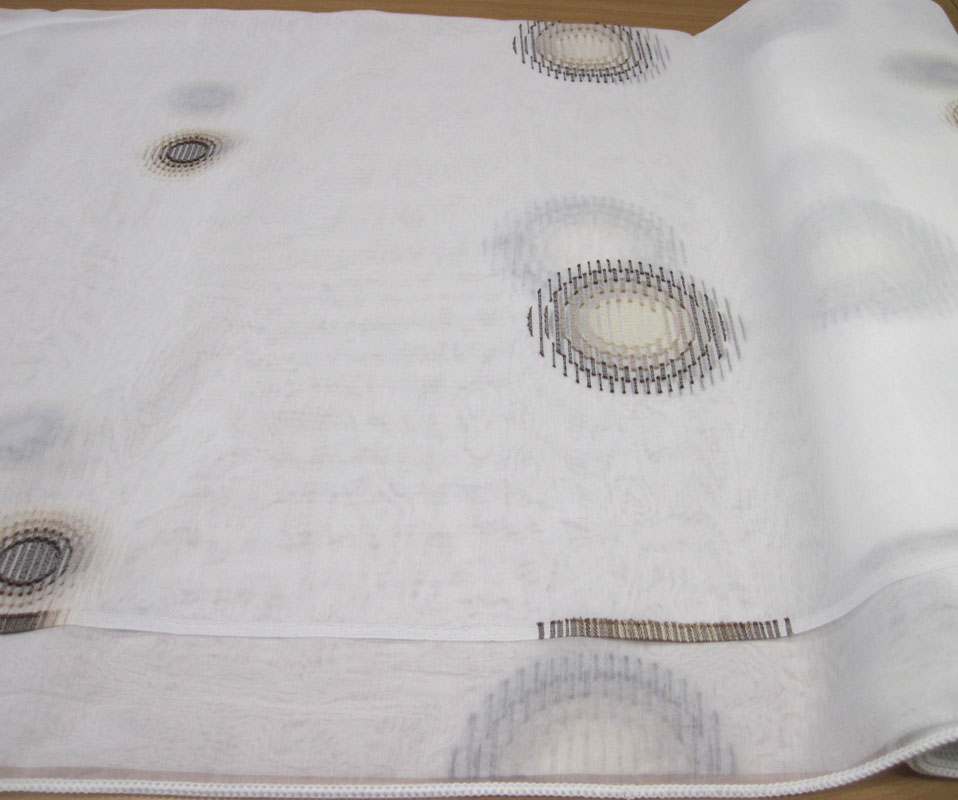 Meterware Gardine Store weiss-braun-beige 2275 V5 - Höhe 300cm