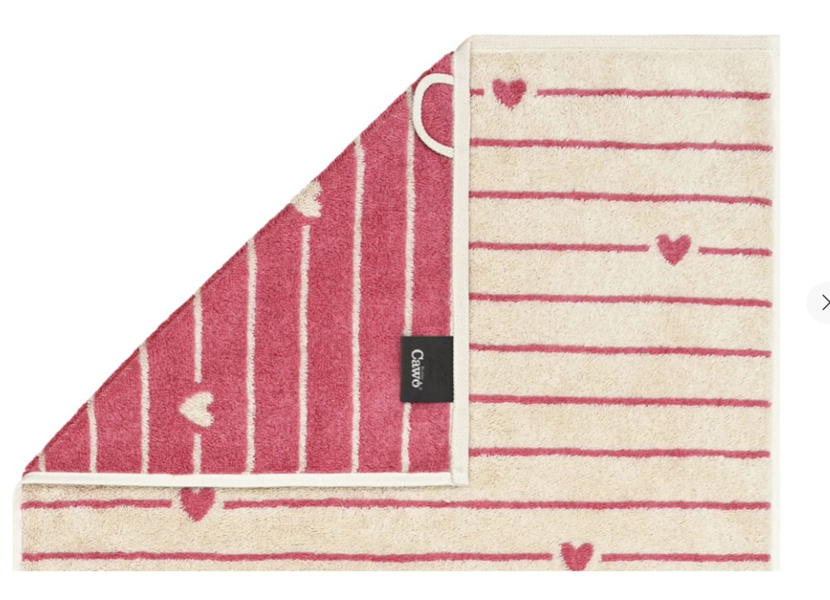 Cawö Heart Beats Gästehandtuch mit Herzen klein Beere/Creme