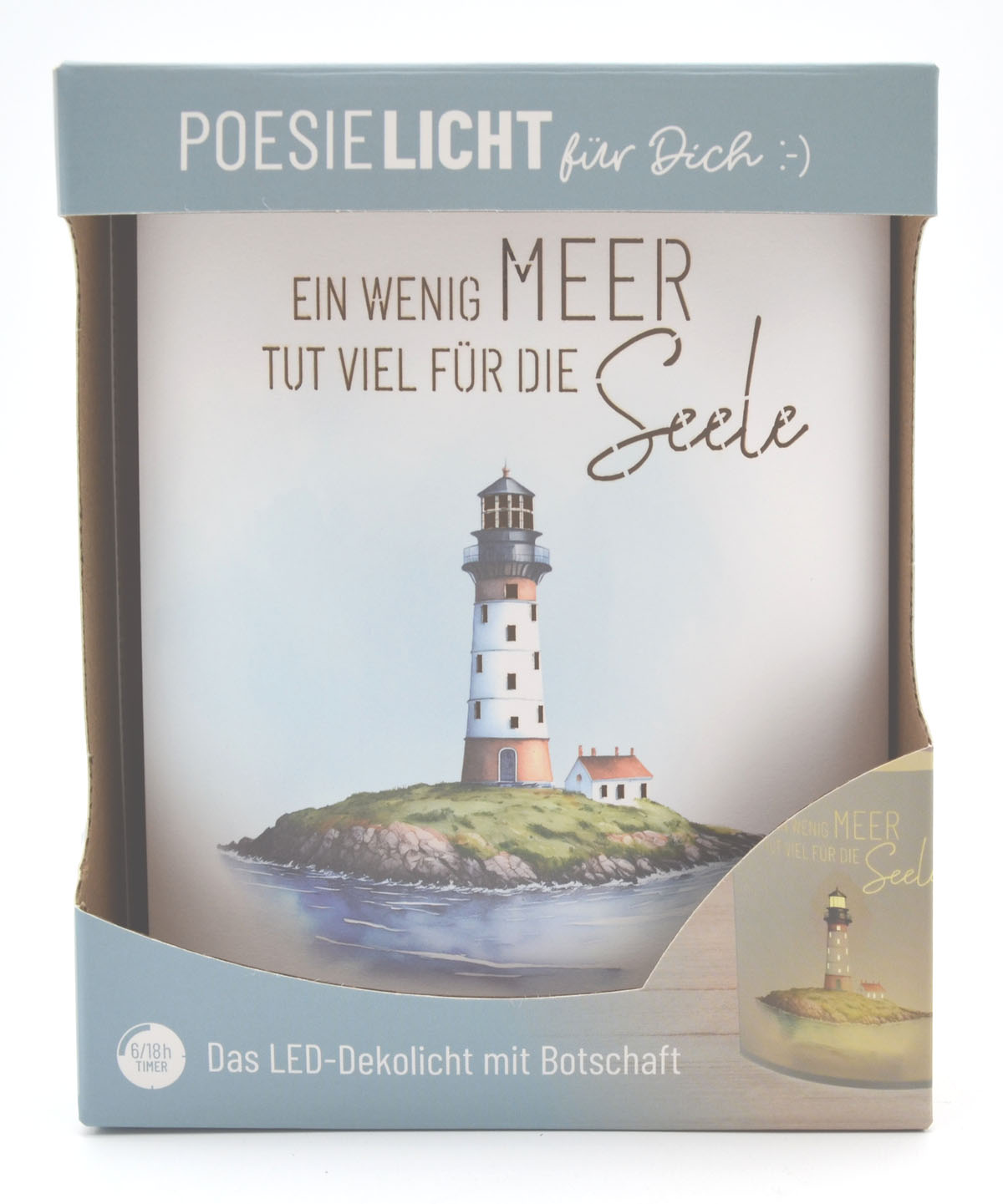 LED-Laterne Poesielicht "Leuchtturm" zum Stehen oder Hängen mit Timer 16x13,x5 cm
