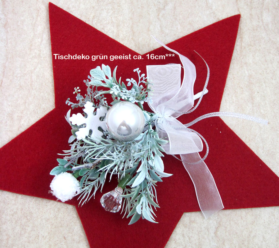 Winterliche Tischdeko grün geeist ca. 16 cm