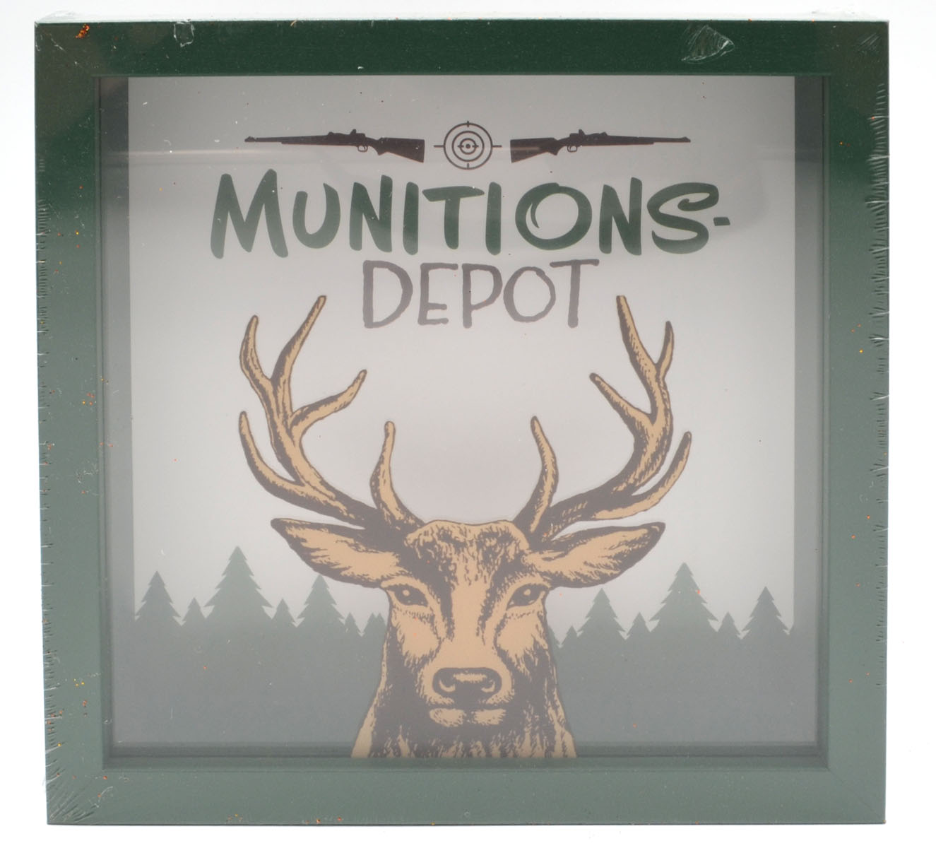 Spardose „Munitions-Depot“ mit Hirschmotiv 17 × 17 × 4 cm – Geschenk für Jäger