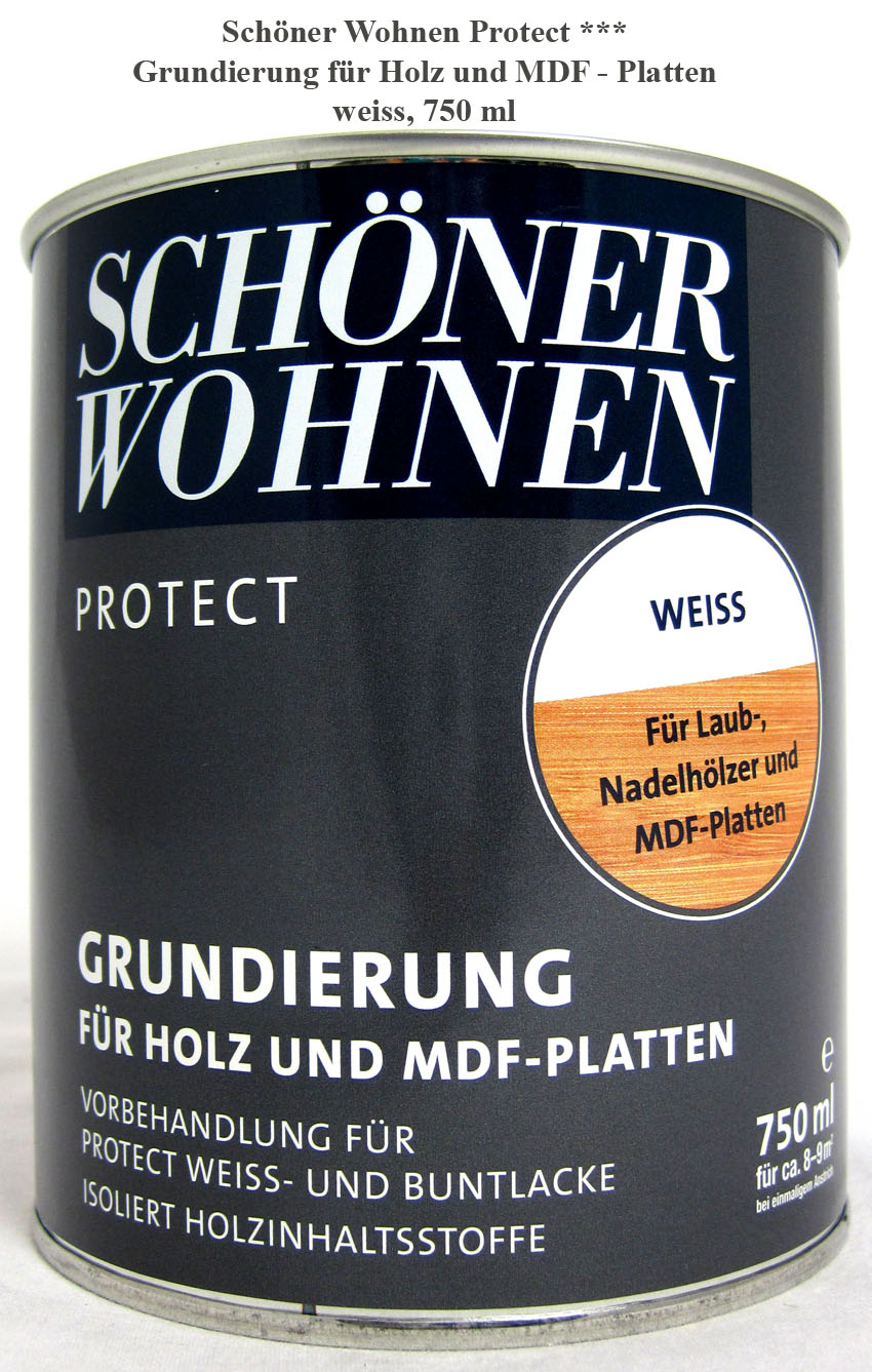 Protect - Grundierung für MDF-Platten und Holz weiß 750 ml