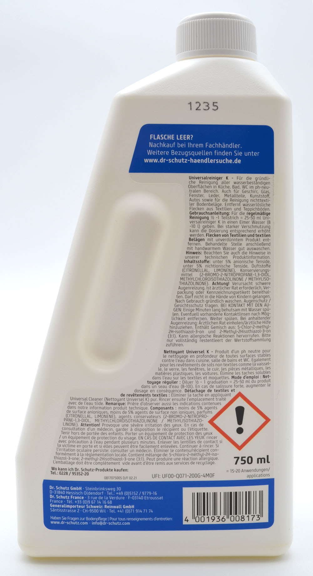 Universal-Reiniger K 750 ml Dr. Schutz Universal-Reiniger K 750 ml Dr. Schutz