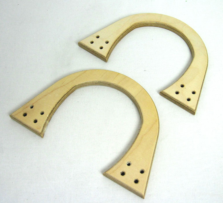 1 Paar Taschengriffe Taschenhenkel Taschenbügel Holz Natur ca. 18x12 cm B/H