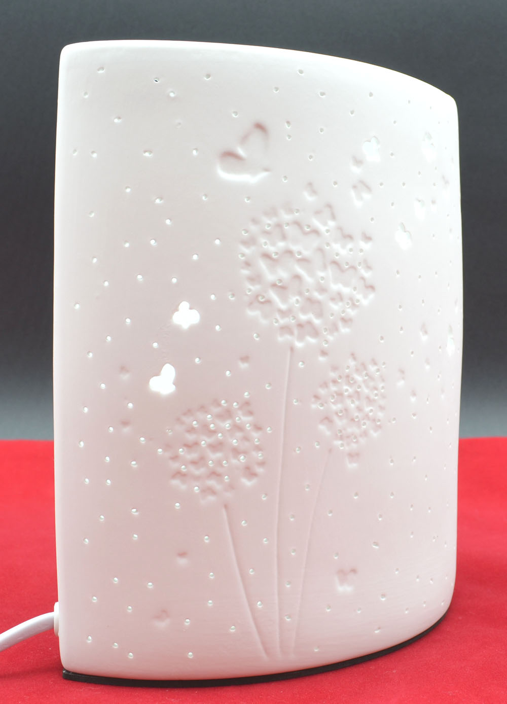 Porzellan-Lampe Ellipse "Der schönste Weg" weiß ca.20,5 x 17 x 10 cm (H/B/T) 