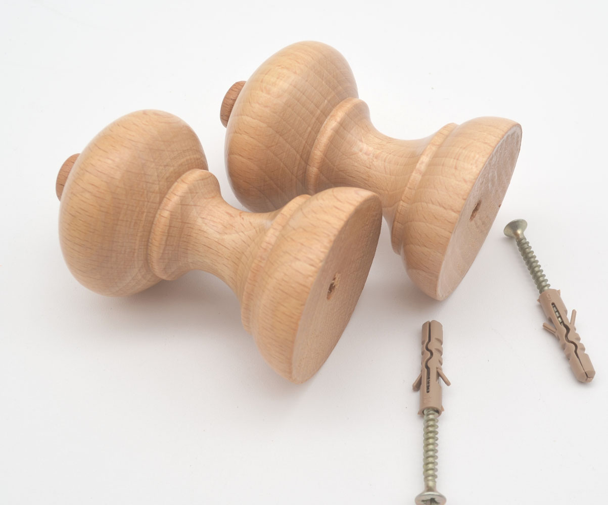 2 Raffhalter Holz Naturfarben ca.8,5 cm