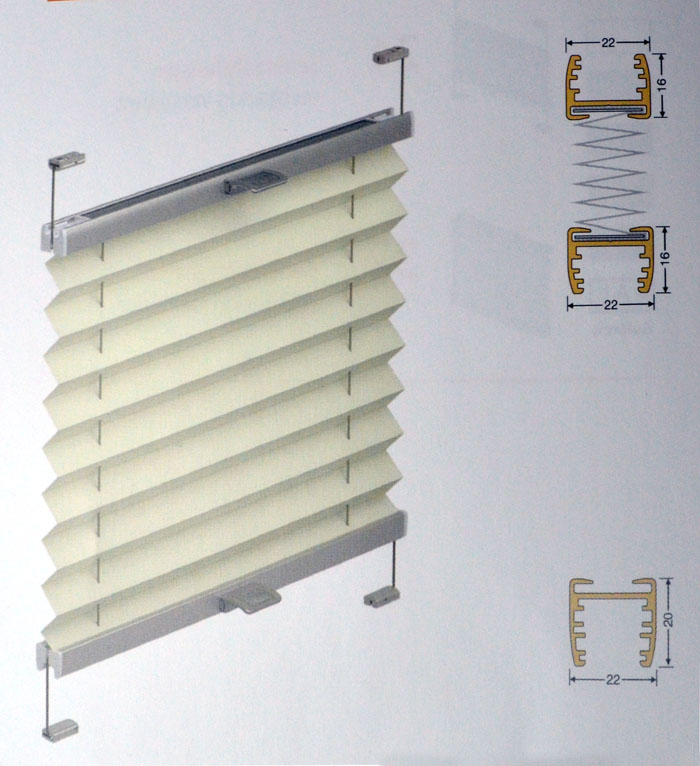 Plissee verspannt für Falzmontage 687x950mm (B/H)