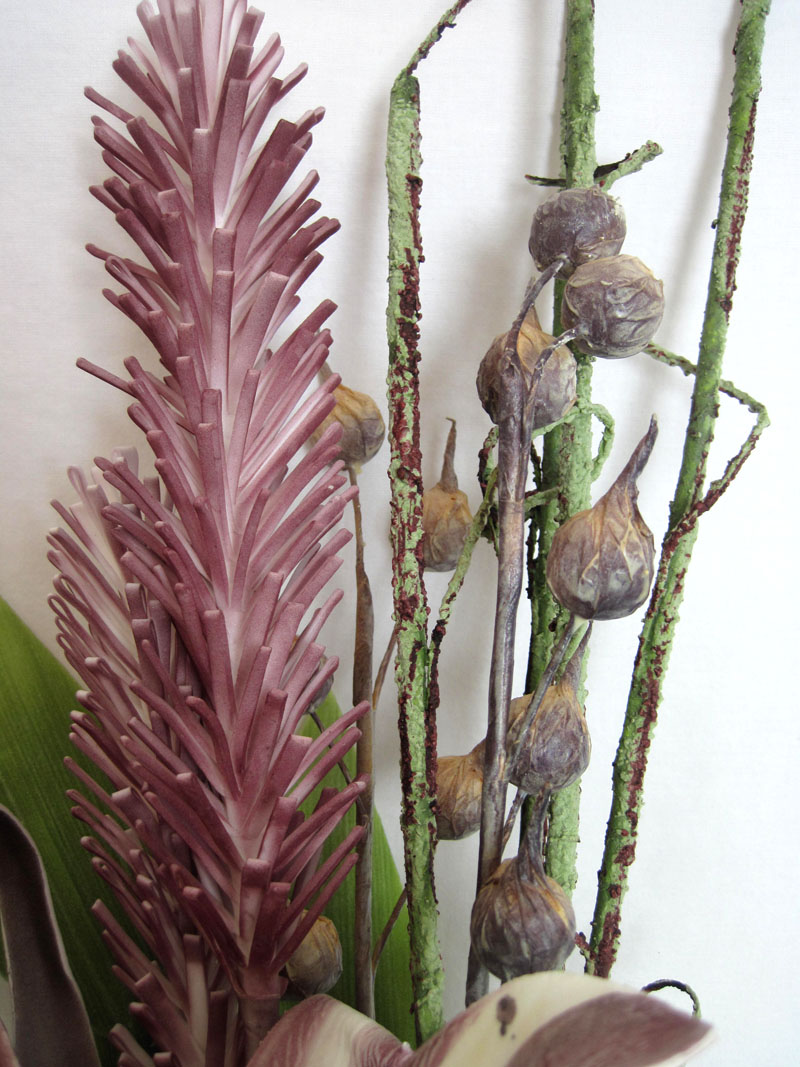 Künstlicher Deko-Strauß Blumen-Mix, beere/grün, ca. 84 cm