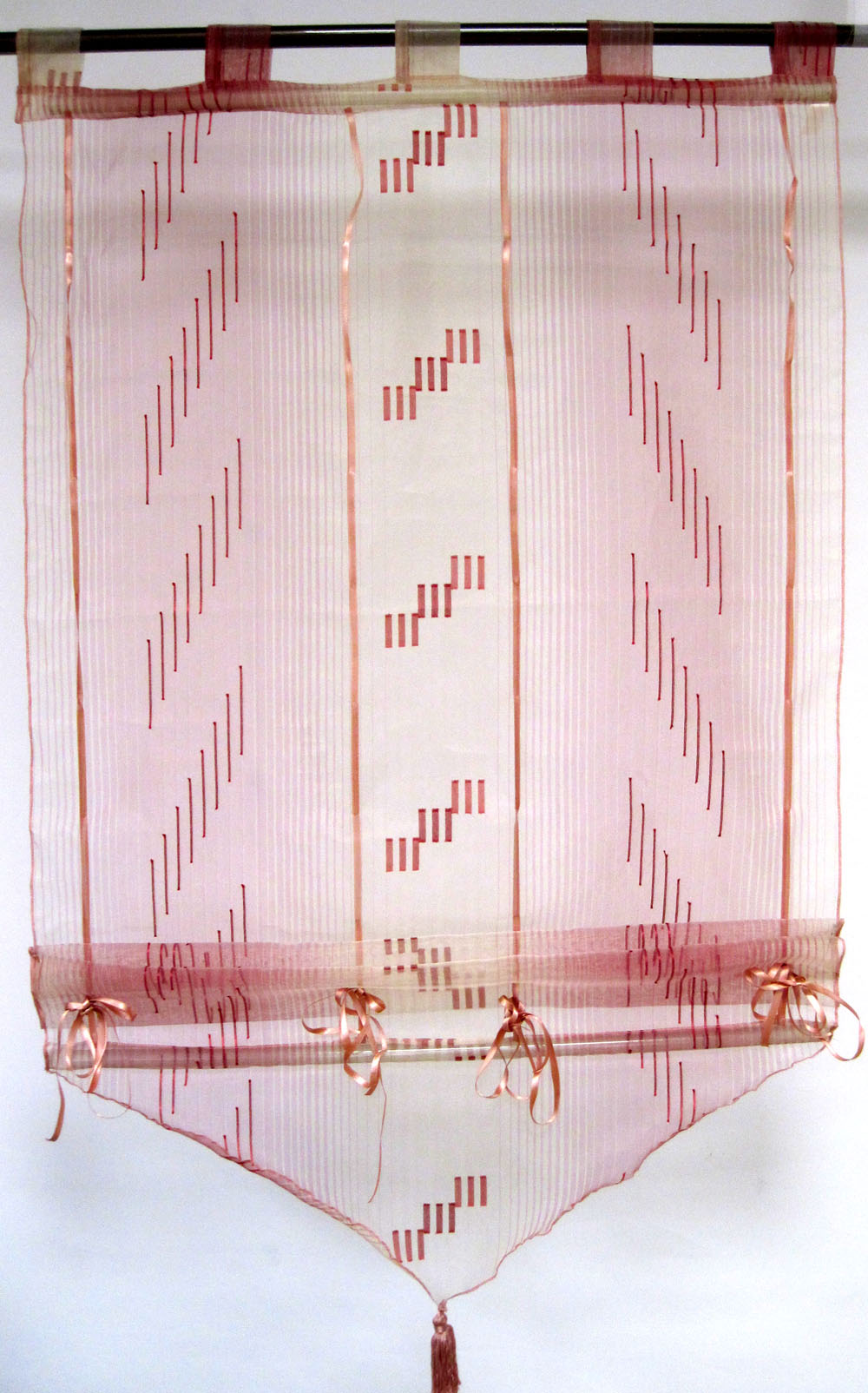 Bändchenrollo mit Sherli-Streifen Rot-Rose` 160 x 70cm H/B 